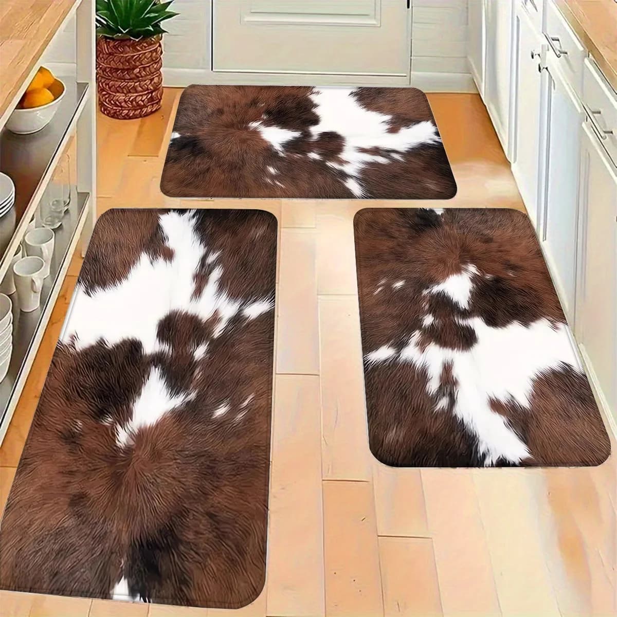 Tappeto da Cucina in Pelle Bovina, Tappetino per Camera da Letto, Soggiorno, Sala da Pranzo, Bagno, Lavanderia e Ingresso
