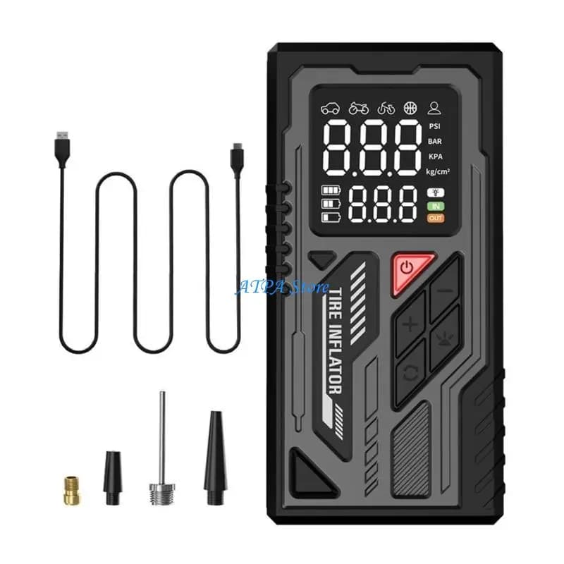 U13C Gonfiatore elettrico compatto per pneumatici con display LCD per veicoli emergenza biciclette