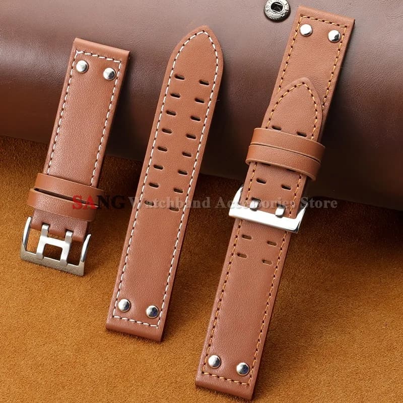 Cinturino in Pelle alla Moda 20/22mm per Orologi Seiko, Omega, Hamilton KHAKI AVIATION FIELD, Bracciale per Uomo e Donna