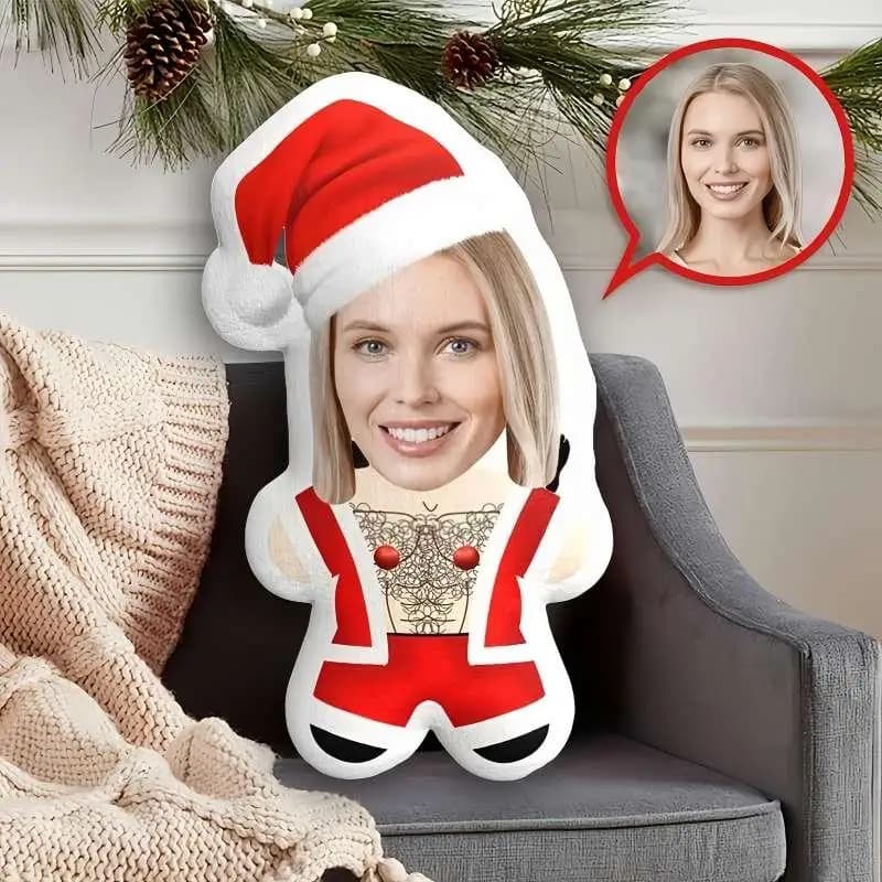 Personalizzazione regalo di Natale Foto Cuscino in peluche Faccia stampata in 3D personalizzata, Polipropilene morbido, Cuscino per la decorazione della casa delle coppie