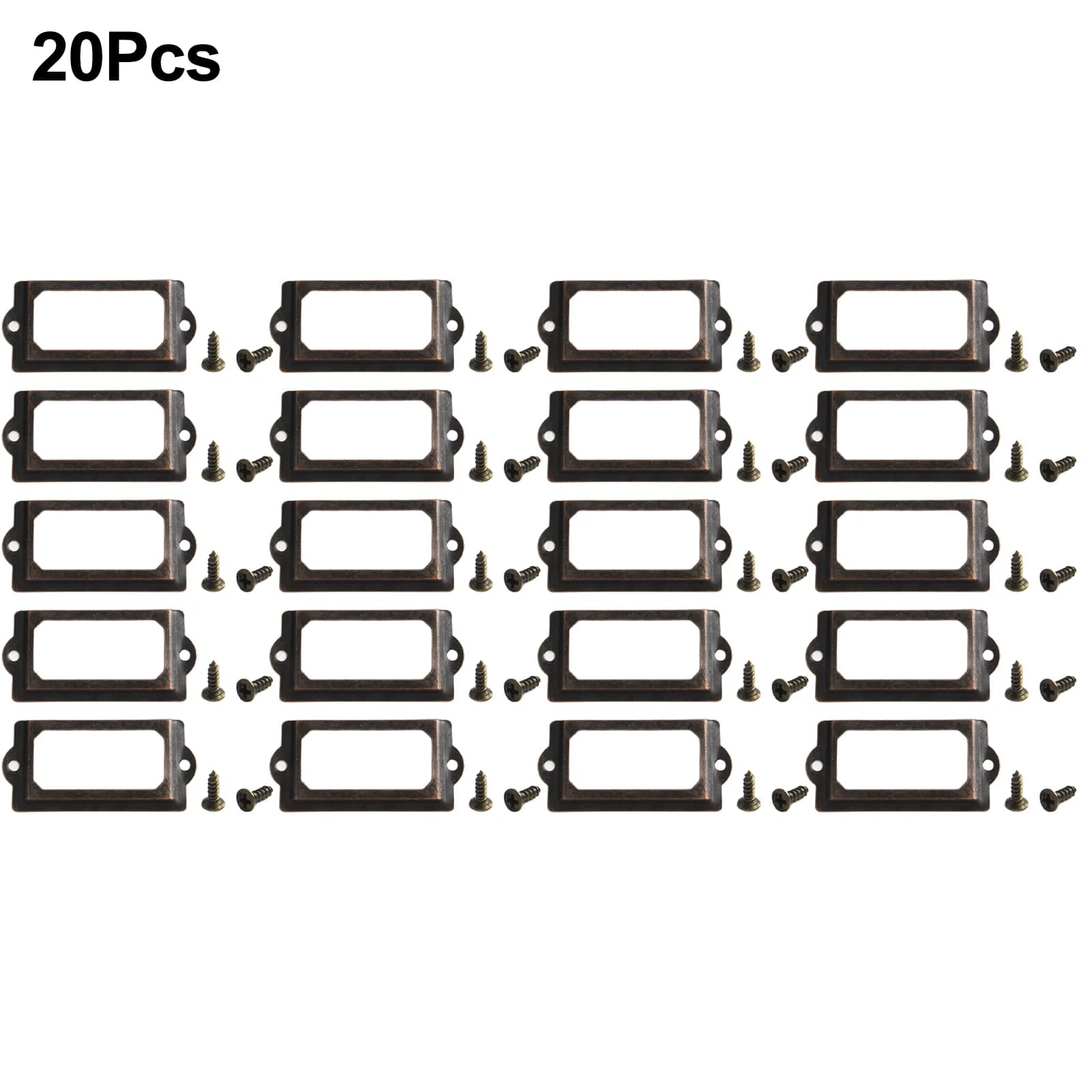 Aa20 Pz Ottone Antico Etichetta Del Cassetto PullCabinetFrame Maniglia File Nome Porta Carta Cassetto Scatola Caso Manopola Per Ferramenta Per Mobili