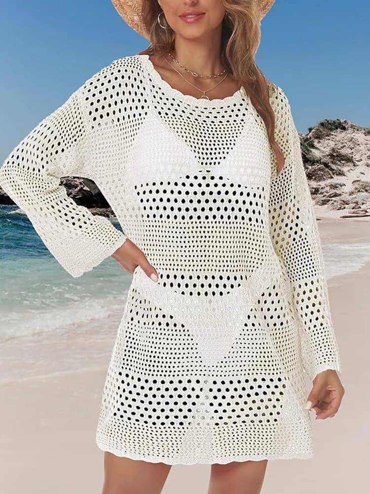 Women's Summer Beach Vacation Cover-Up Dress Hook & Eye Closure Swimwear Holiday Cruise Clothing Overall