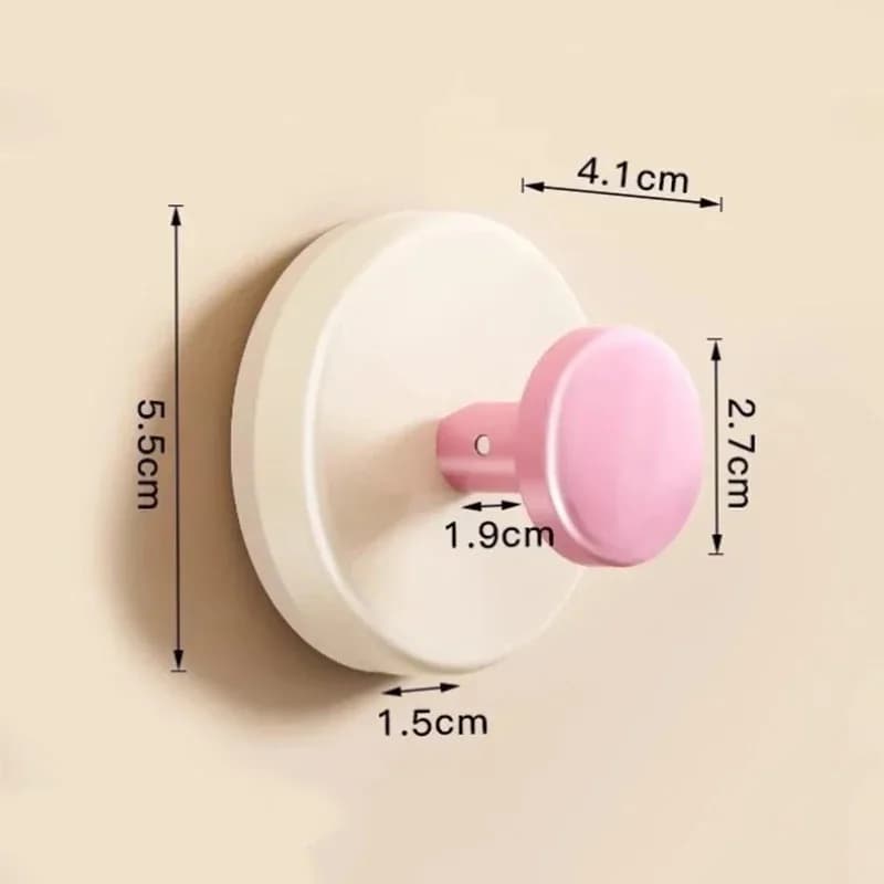 1-Second Install Super Strong Adhesive Hooks:Entryway Wall Mounted Key&Coat Holder,No Drill Vacuum Suction Cup for Hat Organizer