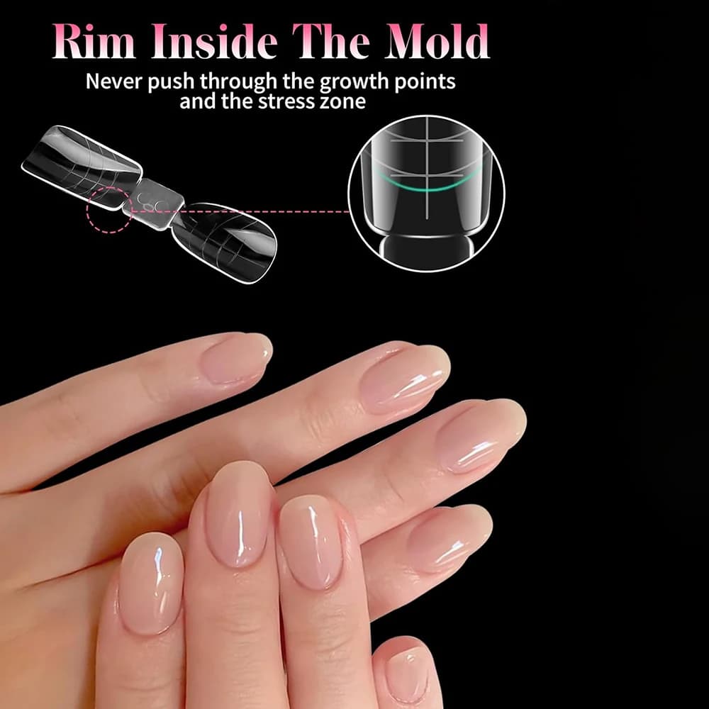 120 Pezzi Formine Trasparenti per Unghie 2 in 1 con Scala Graduata per Ricostruzione Unghie a Gel, Design per Nail Art, per Salone e Fai da Te a Casa