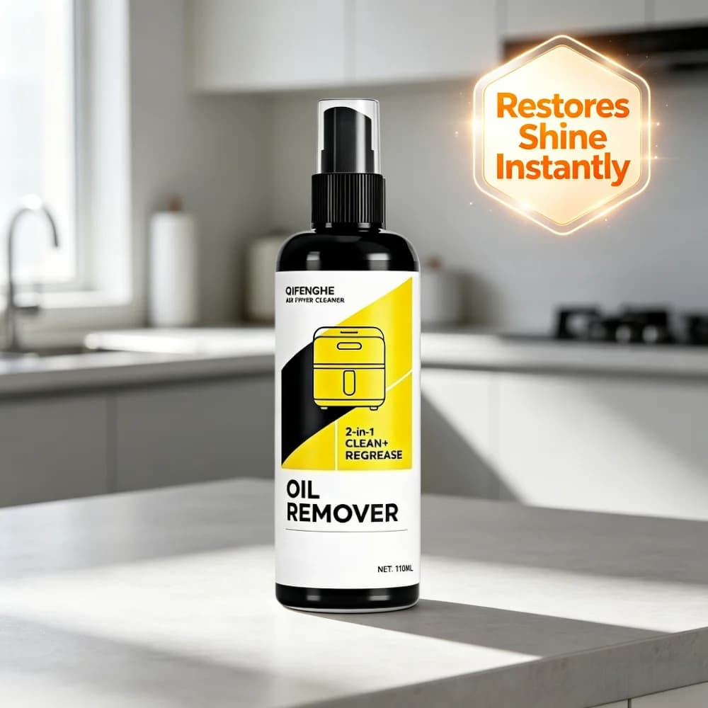 QIFENGHE Detergente 2-in-1 per Friggitrice ad Aria da 110ML con Panno, Potente Smacchiatore per Olio e Grasso da Cucina
