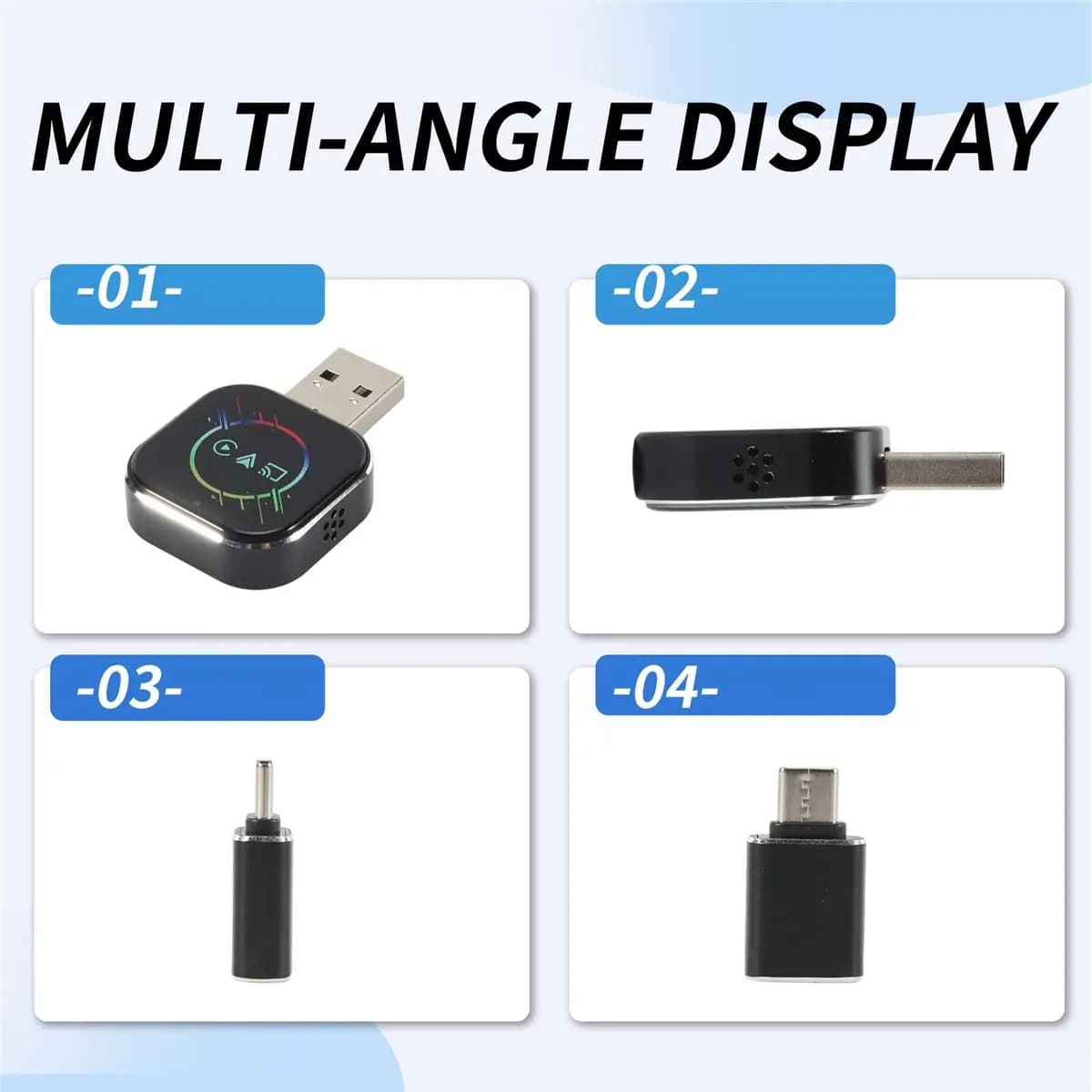 Adattatore AA86 Wireless Carplay 3-in-1 Smart Mirror Link per Android Auto, da Carplay Cablato a Wireless, Plug and Play