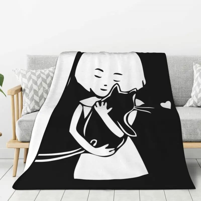 Coperta in pile ultra morbida personalizzata, stile horror svedese, per giochi di avventura, con motivo a fiocco, calda in flanella, per letto, auto, divano, copriletto