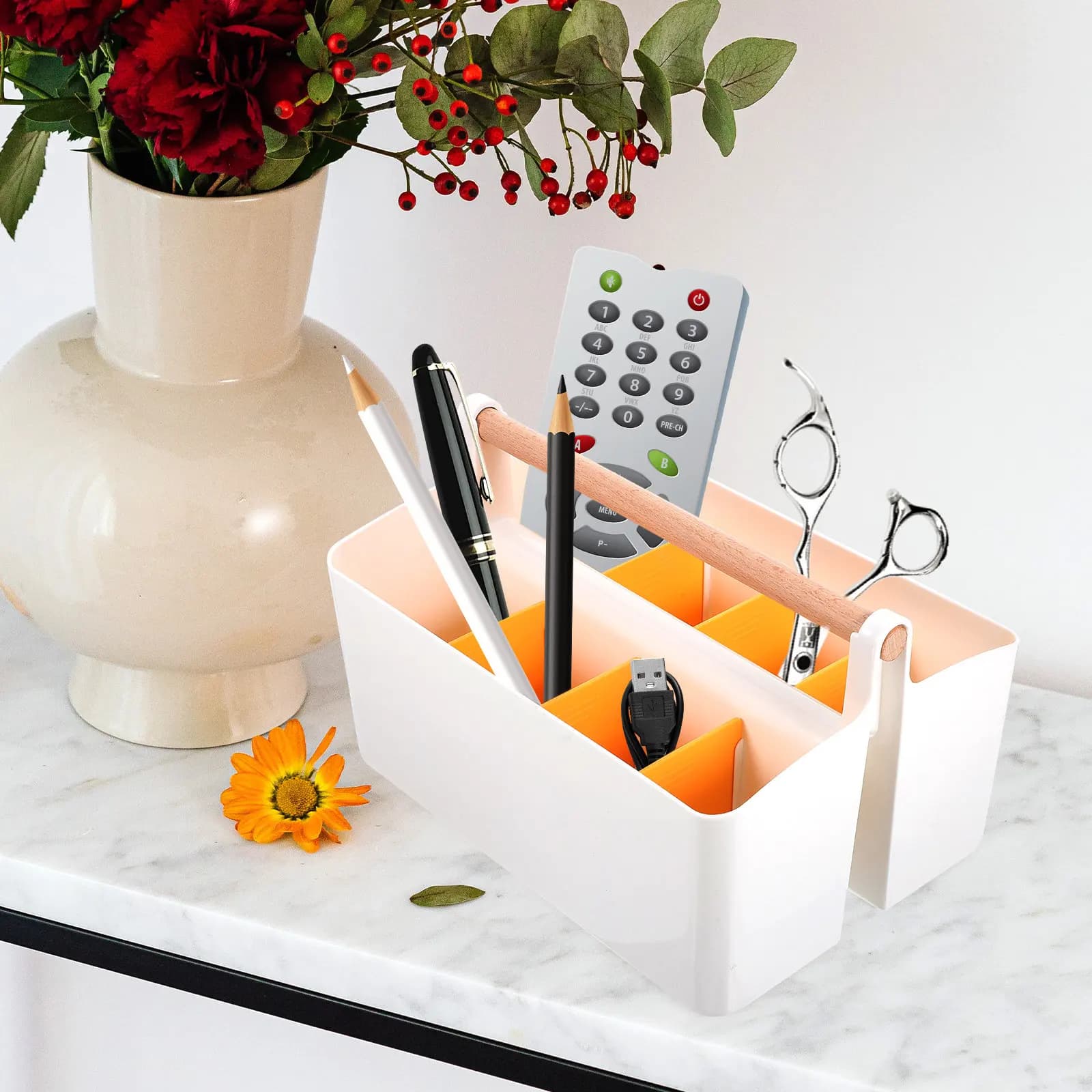 Organizzatore da Scrivania Multi-Scomparto, Portapenne, Contenitore per Cosmetici, Organizzatore per Casa e Ufficio, Porta Pennelli da Trucco
