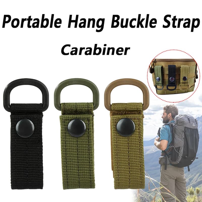 Multifunctional Nylon Webbing Carabiners Portable Hang Buckle Strap Belt Clips Keychain Clip Supplies Outdoor Sports Accessories