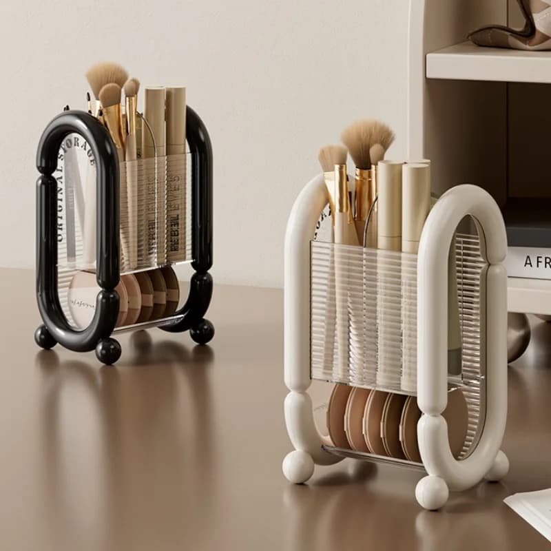 CANBOUNPorta pennelli per trucco con coperchio Portamatite per sopracciglia e rossetto Scatola portaoggetti per ombretti Scatola portaoggetti multifunzionale per cosmetici Buc