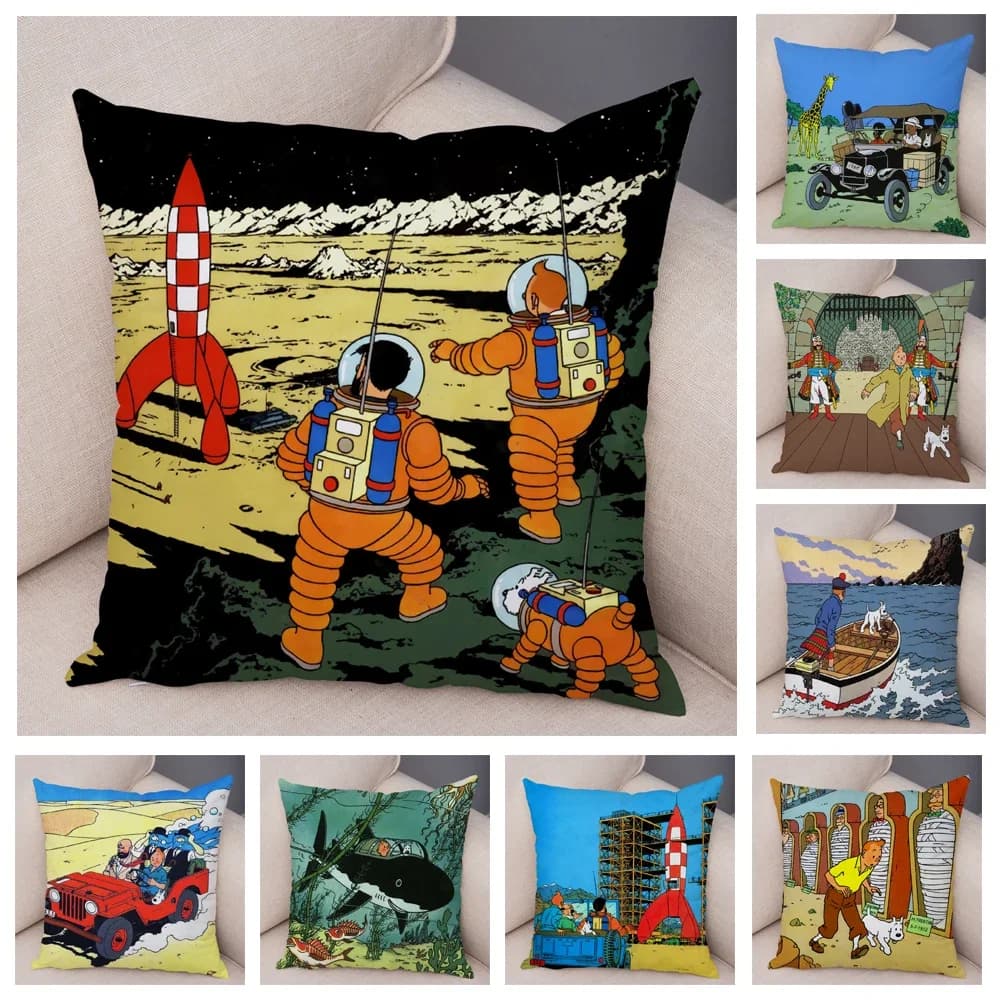 Cartoon Pet Pug Stampa Federa per la camera dei bambini Home Car Divano Decor Bella cane Animale Federa Peluche Fodera per cuscino 45x45 cm