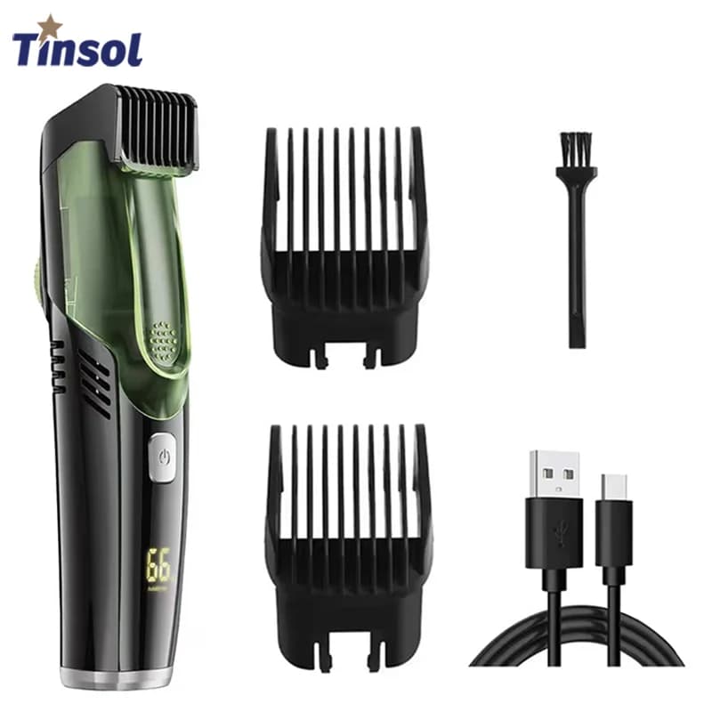 Wireless Electric Hair Cutting Tinsol Professional Hair Cutting Multifunctional Men's Razor Built-in Rechargeable Vacuum Cutting Machine