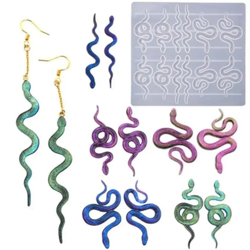 Creative 2026 New Snake Shape Silicone Mold DIY Epoxy Resin Mould For Making Keychains Earrings Handmade Jewelry Craft Tools