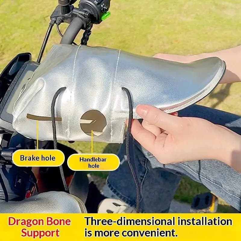 【MO】Silver Coated Leather Handlebar Gloves Sunproof Waterproof 3D Support For Scooter Bicycle Motorcycle Summer Riding