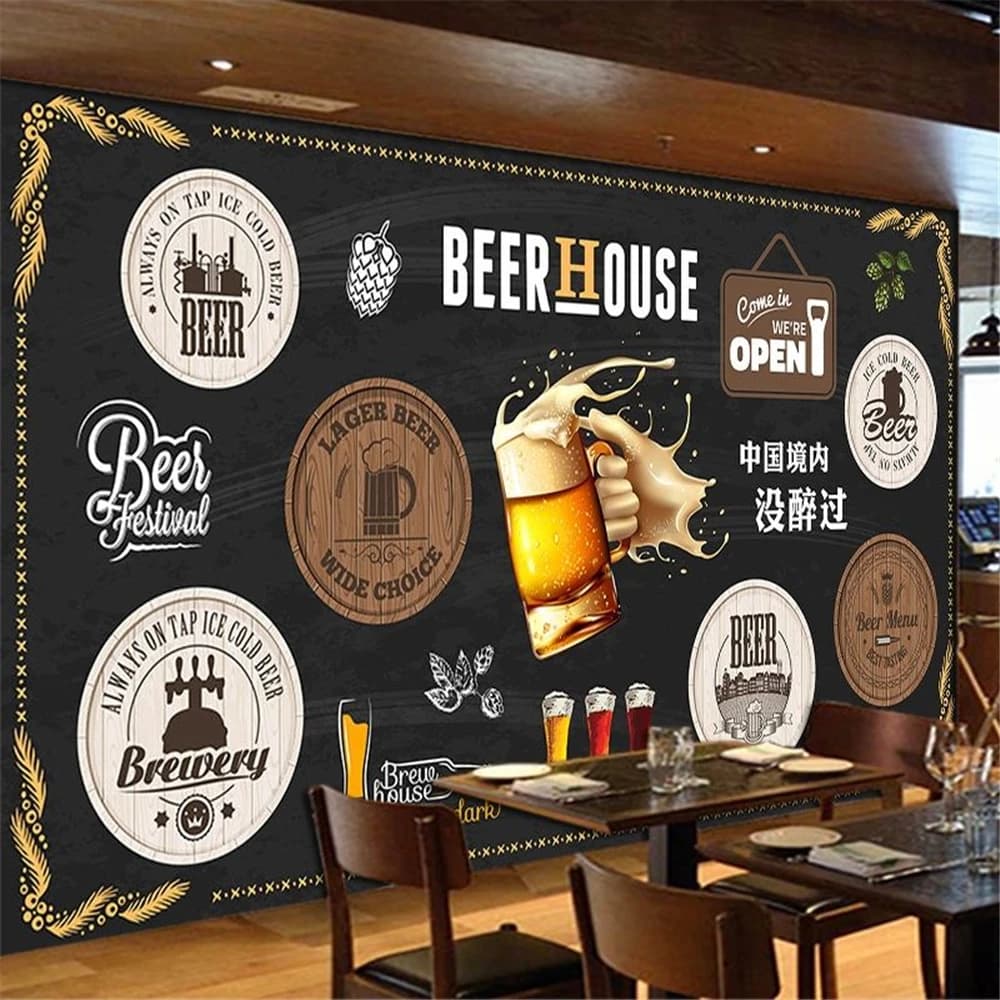 Carta da parati personalizzata birra casa bar musica ristorante barbecue negozio carta da parati retro foto sfondo 3D murale sfondi decorazioni per la casa