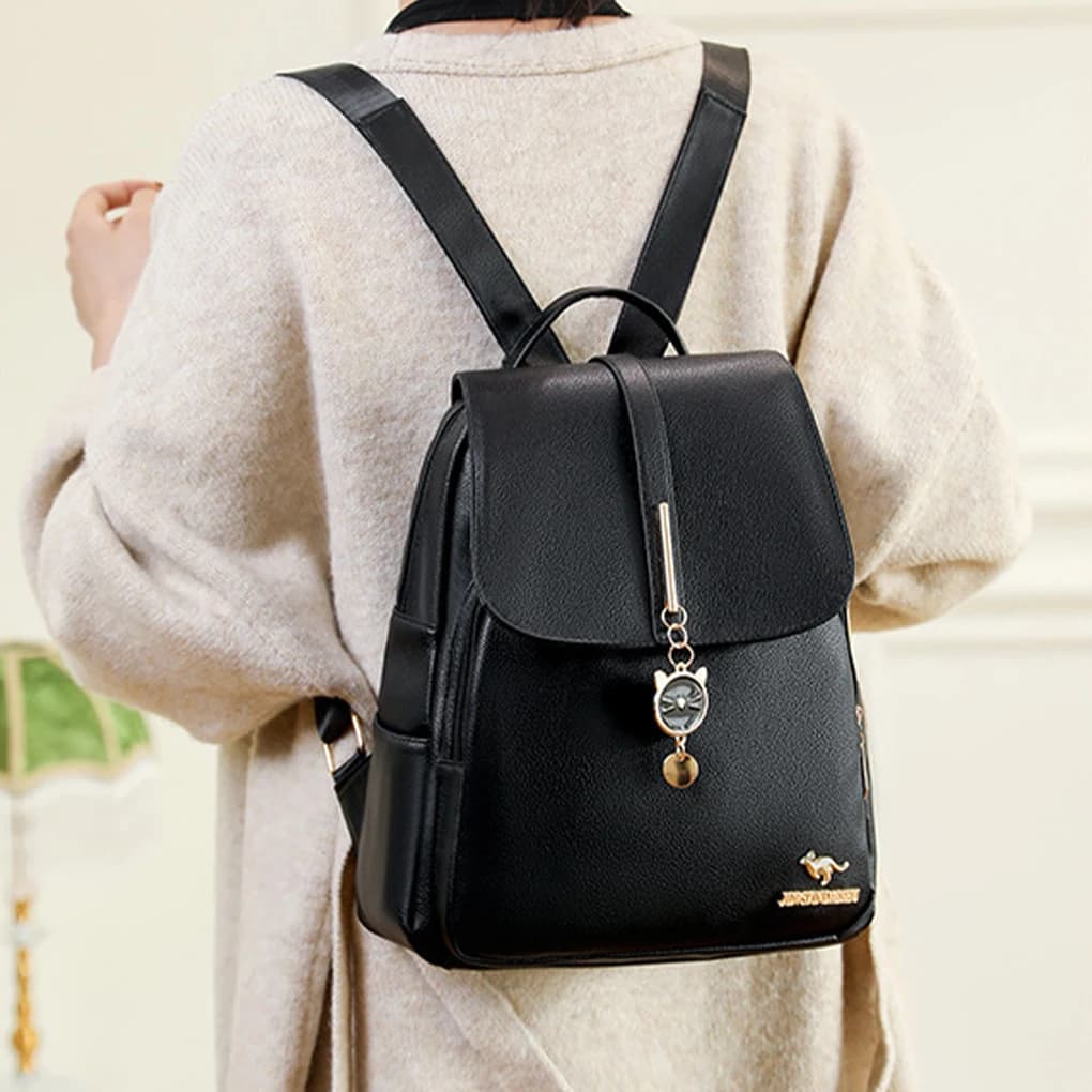 Zaini in pelle PU da donna di lusso per ragazze zaino Casual zaino Vintage nero borse da scuola per zaino da ragazza