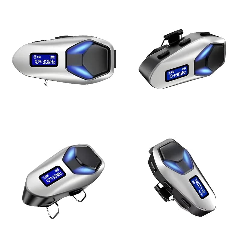 Nuovo Auricolare Bluetooth 5.4 K12 in Lega di Zinco per Casco Moto, Cuffie Wireless per Ciclismo, Impermeabile IP65, Stereo con Radio FM