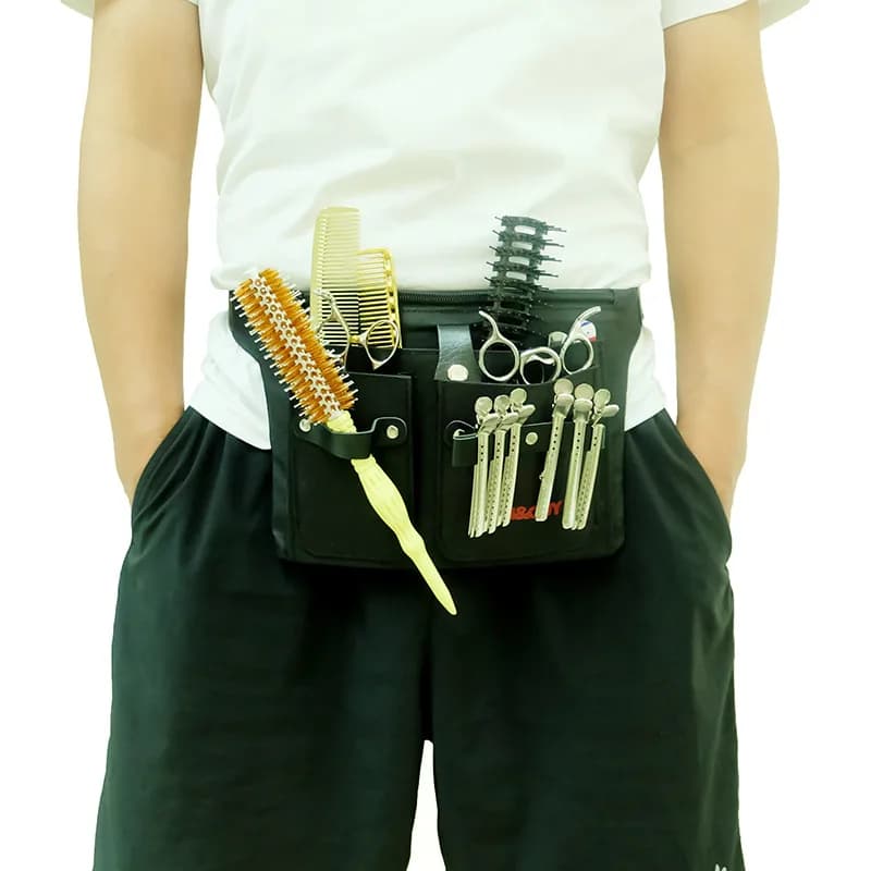 Borsa per forbici da barbiere per salone Clip Borse per cesoie Strumenti per lo styling per la cura dei capelli Custodia per fondina per parrucchiere con cintura