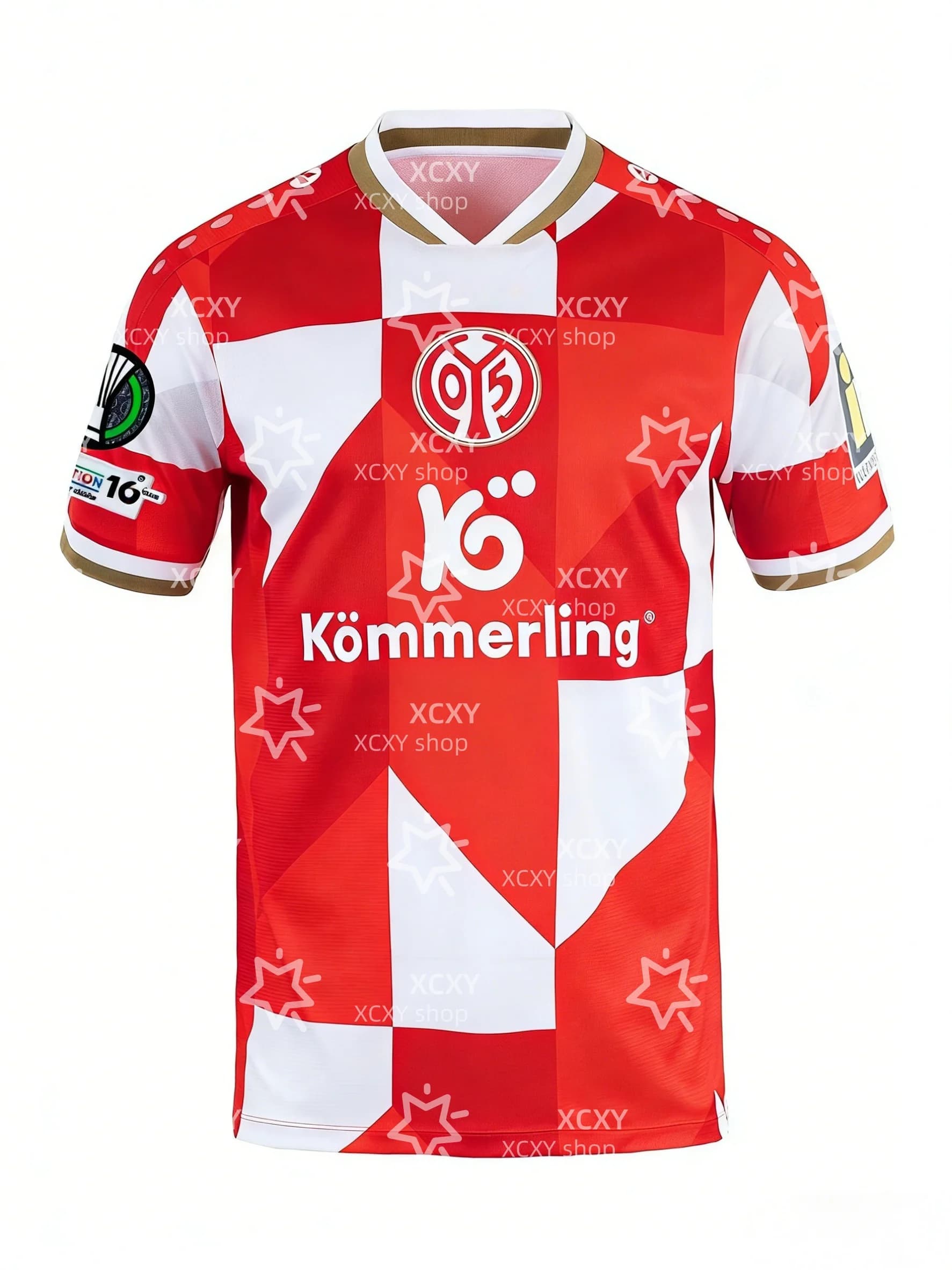 Maglia da Calcio Uomo Manica Corta Traspirante Versione Tifoso Beath T-shirt Mainz 05 Away per Partita e Allenamento Abbigliamento Sportivo