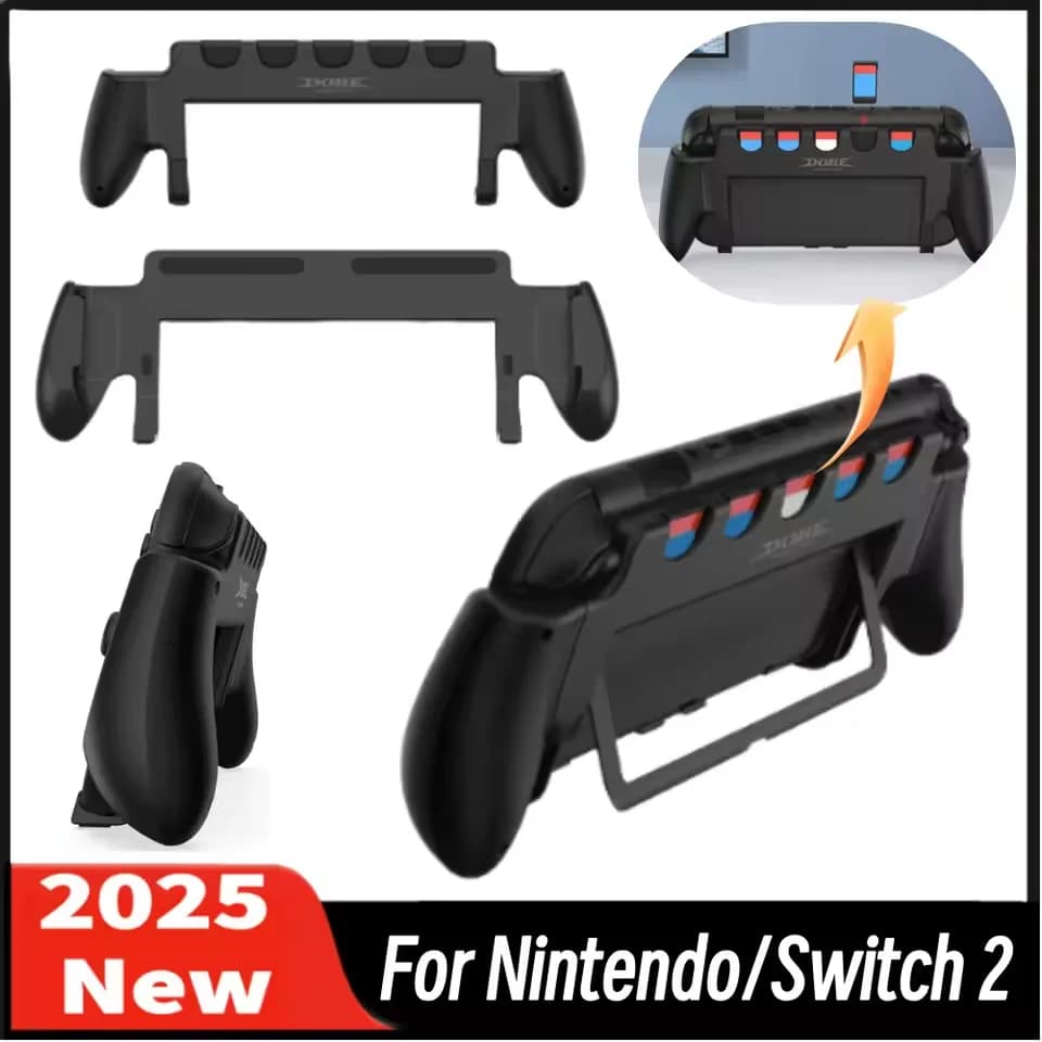 Impugnatura Ergonomica con Supporto per Switch 2, Comoda e Antiscivolo, con 5 Slot per Giochi, Accessorio per Switch 2