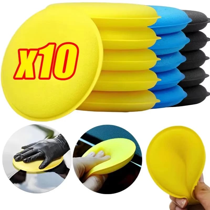 1/5/10 Pezzi Spugna per Lavaggio Auto, Panno per Ceratura, Applicatore di Cera in Schiuma, Tamponi per Dettagli Auto, Kit Lucidatura, Forniture per la Pulizia e la Cura del Veicolo