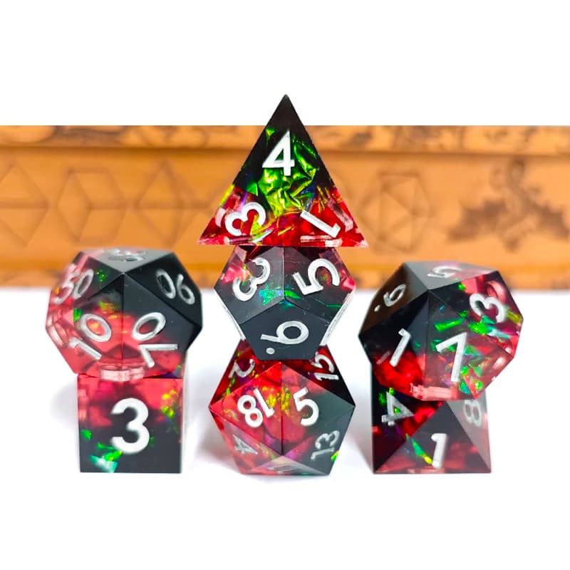 Set di Dadi in Resina con Bordi Affilati per Dungeons and Dragons, Giochi di Ruolo, MTG, Giochi da Tavolo, Intrattenimento, KTV