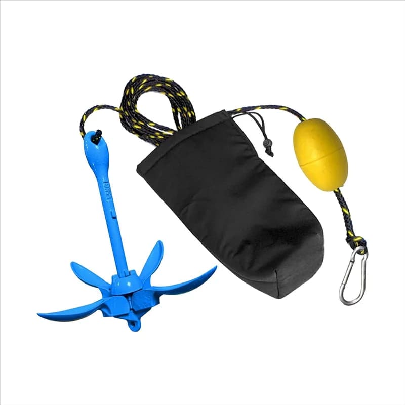 MCGS-Anchoraggio per puntali a 4 griffe in alluminio 3.3Lb/1.5Kg Ancoraggio da pesca pieghevole portatile per kayak Canoa Gommone Corda marina con galleggiante