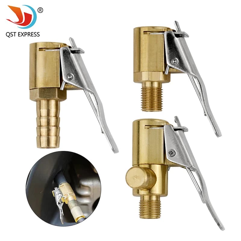 Morsetto di gonfiaggio per pneumatici Adattatore per pompa di gonfiaggio Connettore per pompa di gonfiaggio montato su auto Adattatore per tubo dell'aria Accessori per pompa di gonfiaggio