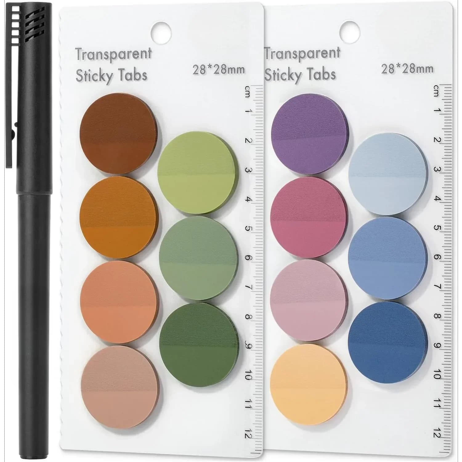 Note adesive trasparenti, 560 pezzi, colori assortiti, foglietti adesivi traslucidi rotondi, etichette adesive