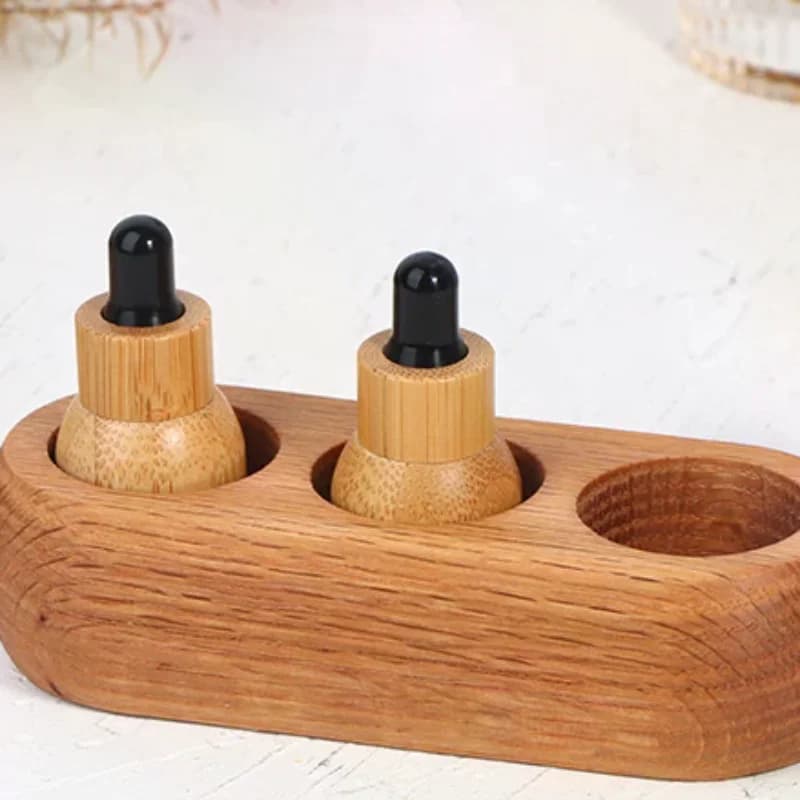 Salatori di massaggio spa Rack di stoccaggio di oli essenziali Supporto per espositore in legno massello Organizzatore cosmetico per bottiglia di oli da massaggio da 15 ml