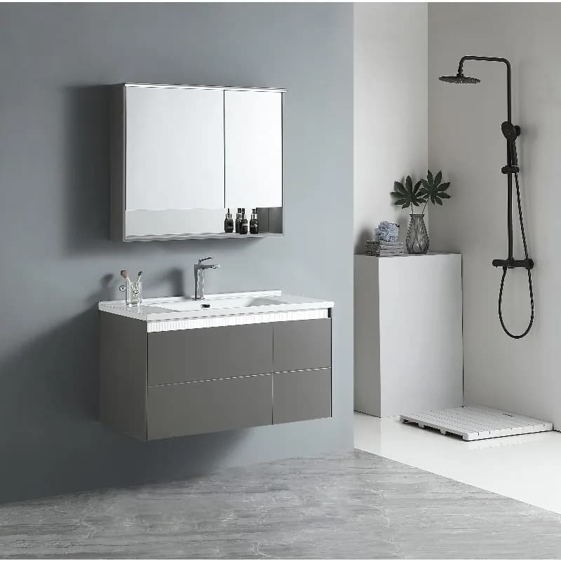 Specchio intelligente per lavabo integrato in ceramica leggera e di lusso