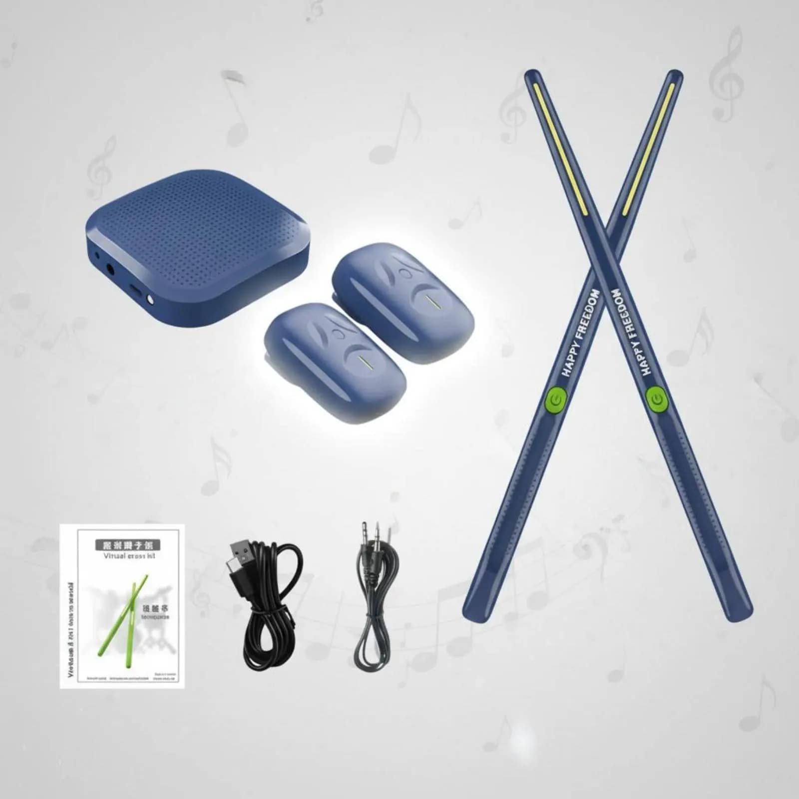 Air Drum Set Realistic Motion Sensing Drum Set Portable Electronic Drums Battery Powered for Drummers