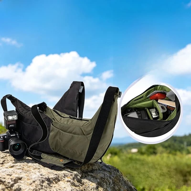 Lowepro Passport Sling Crossbody Camera Bag Men's Lightweight Single Shoulder Photography Bag for DSLR Inner Case