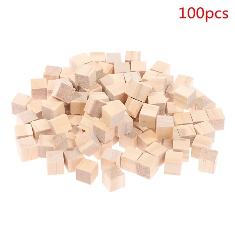 100 pezzi 10mm cubi di legno non finiti blocchi quadrati ornamenti per artigianato alfabeto numero o puzzle che fanno