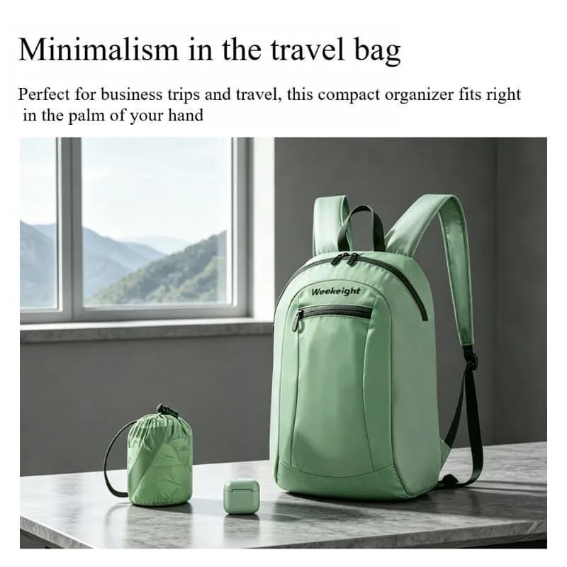 Cross-border new backpack, lightweight, water-repellent foldable bag, large-capacity outdoor hiking, camping, sports backpack
