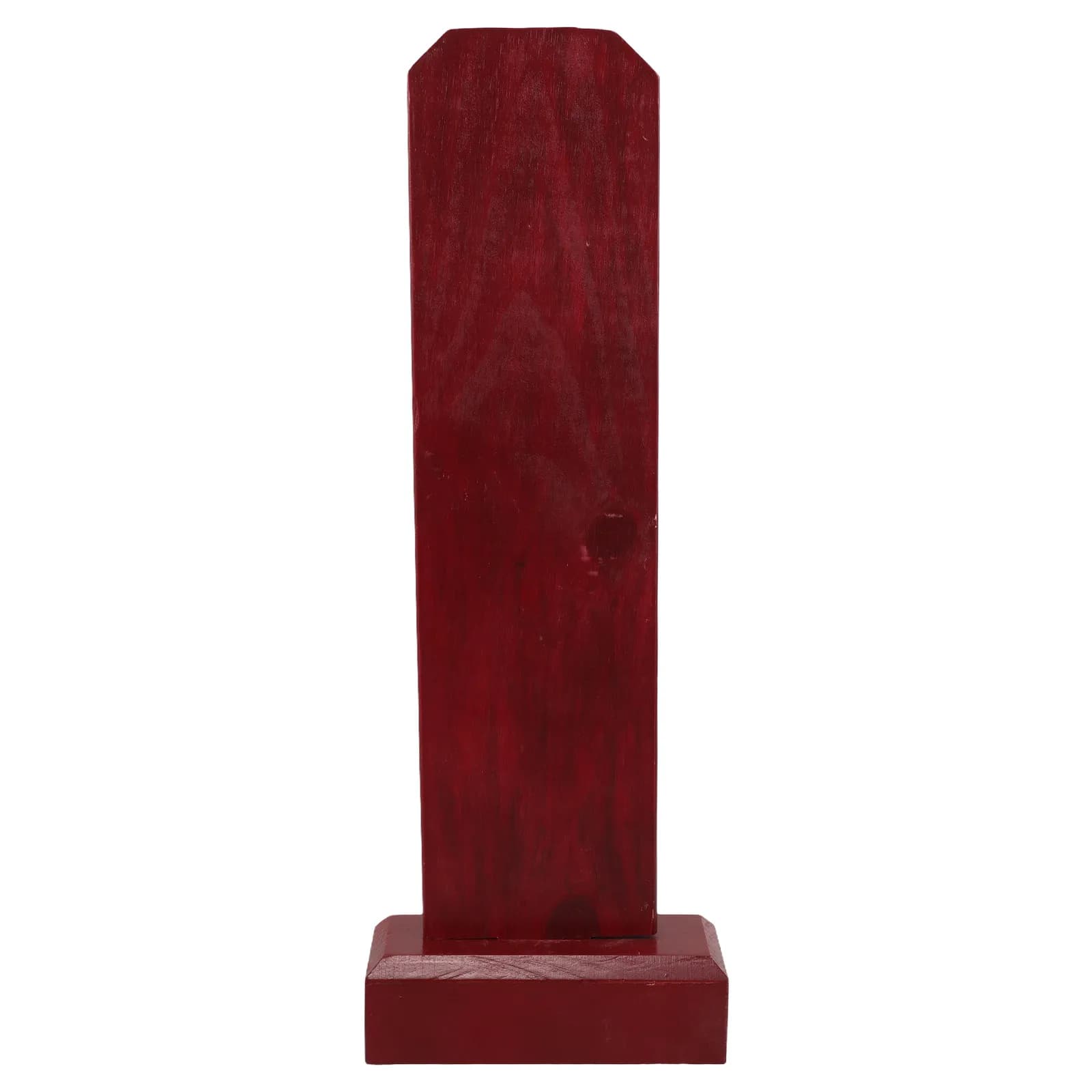 Targa Commemorativa Ancestrale in Legno Rosso con Base in Legno Naturale per Tempio, Culto, Decorazione del Santuario, Tavoletta per Offerte Familiari