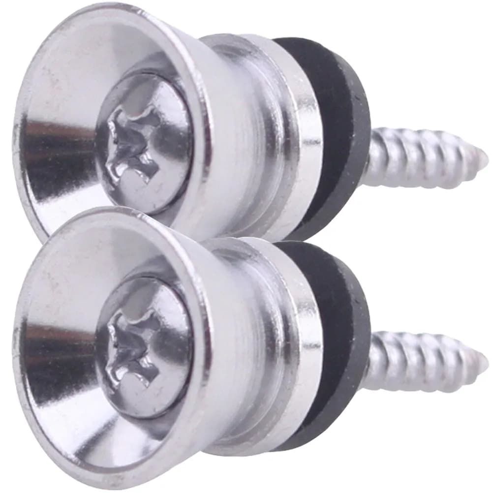 2Pcs Guitar Strap Button Lock Metal Anti-Slip Pins for Acoustic Electric Bass Ukulele Instrument Accessories Guitar Strap Nails