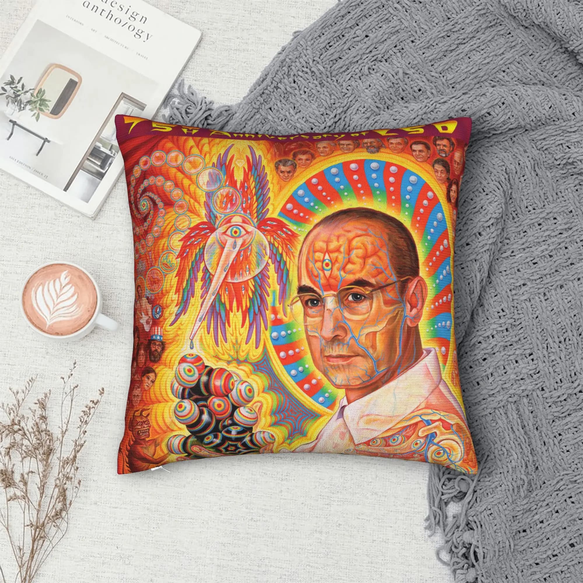 Albert Hoffman 1943 Blotter Pillow Case Comfy Pillow Cover Retro Trendy Pillowcases For Chair Sofa Home Decor