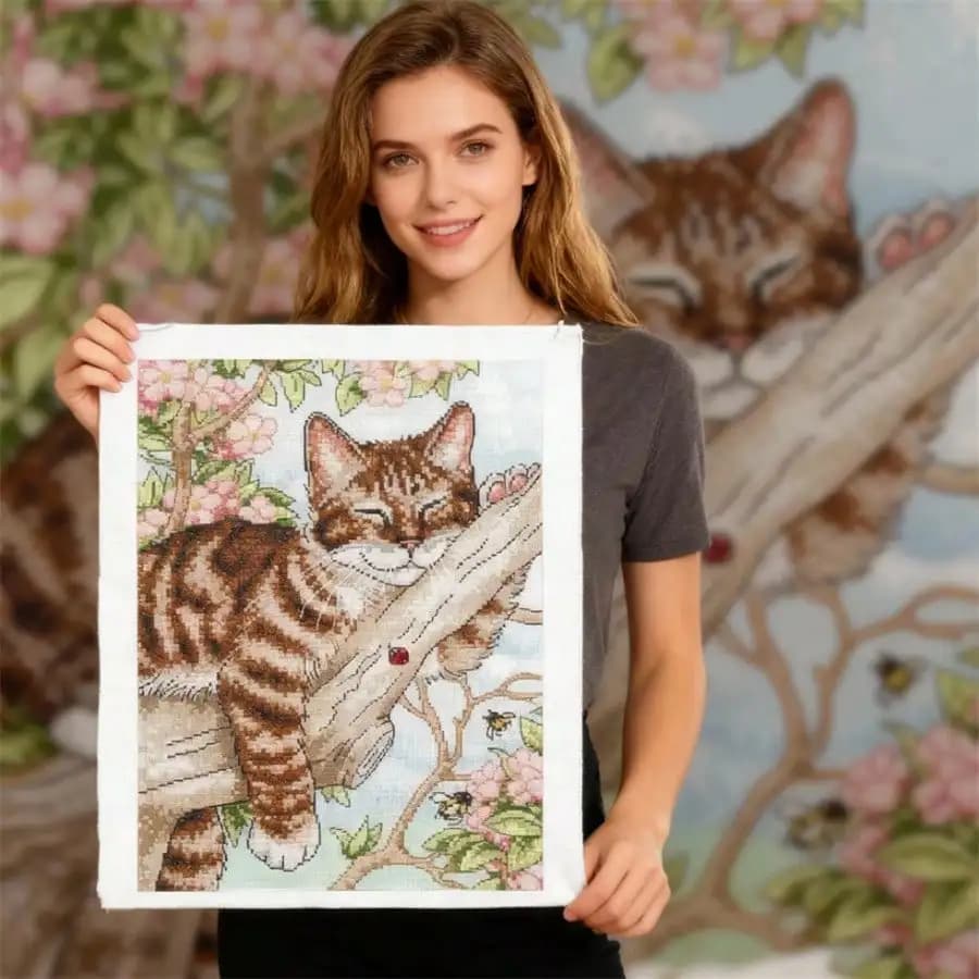 Cute little cat New Style diy Art crafts for adults stamped cross stitch kit knitting and needlecraft embroidery sewing joy