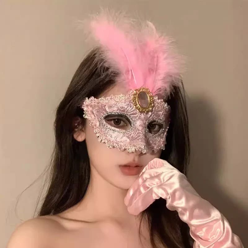 Maschera Nera a Forma di Fiore, Accessorio per Travestimenti, Feste, Riunioni Annuali, Maschera per Occhi, Maschera per Trucco Notturno