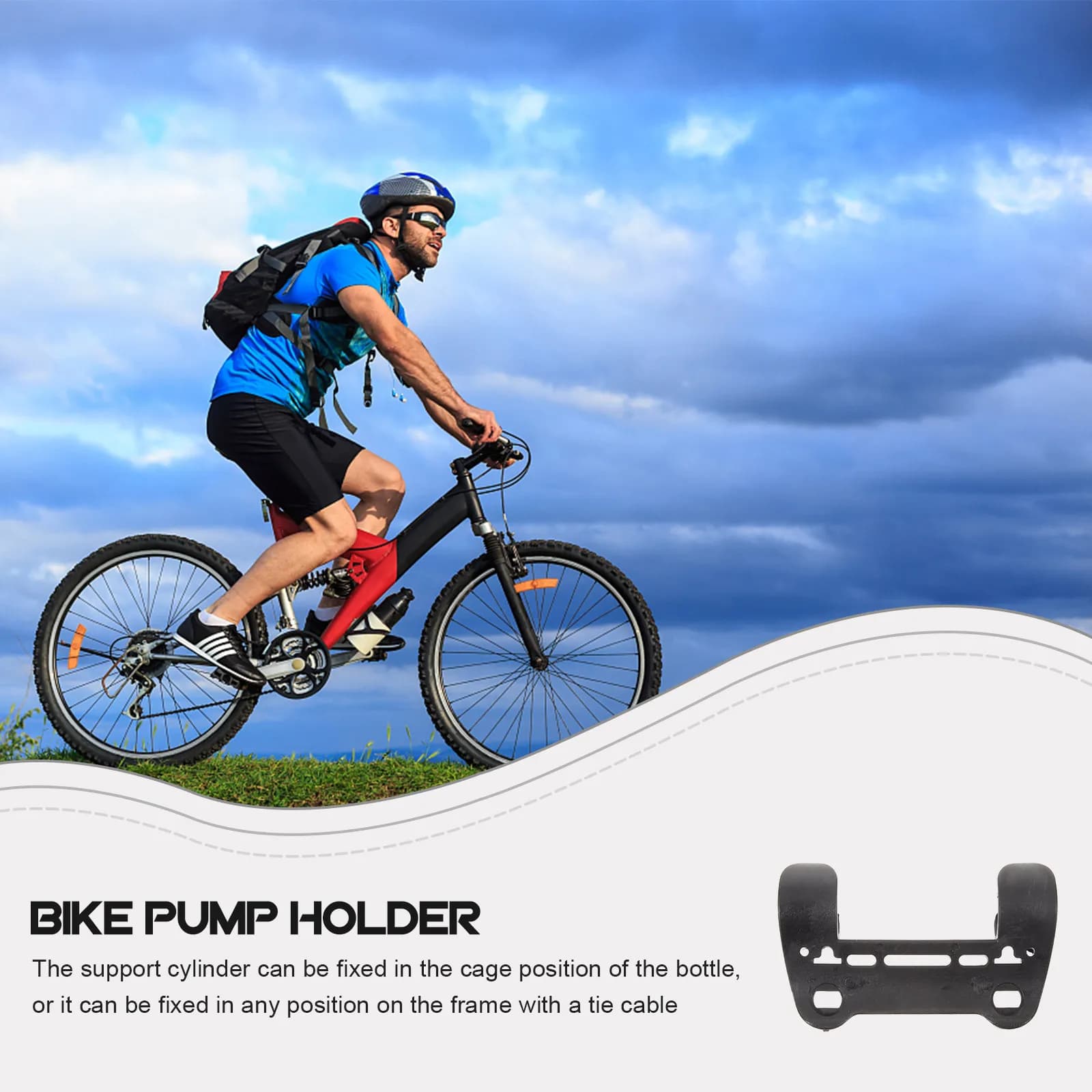 Universal Bike Pump Holder Plastic Inflator Rack Mount for Road Mountain Hybrid Bikes Easy Install Frame Bottle Cage Compatible