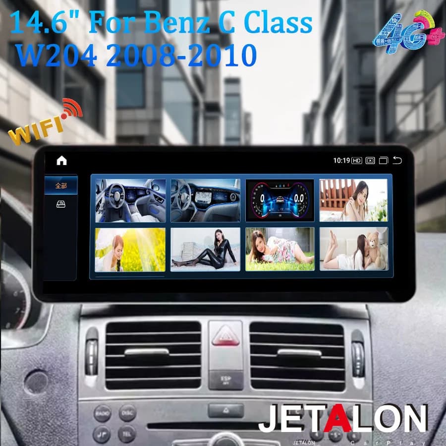 14.6" For Benz C Class W204 2008-2010 4G GPS Navigation Android Screen Multimedia Video Player Auto Radio WiFi Wireless Carplay