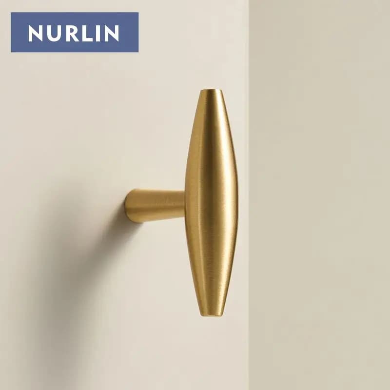 NURLIN Armadi con barra a T in ottone massiccio Porte Cassetti Mobili Pastorale Americano Europeo Stile francese Manico in oro opaco