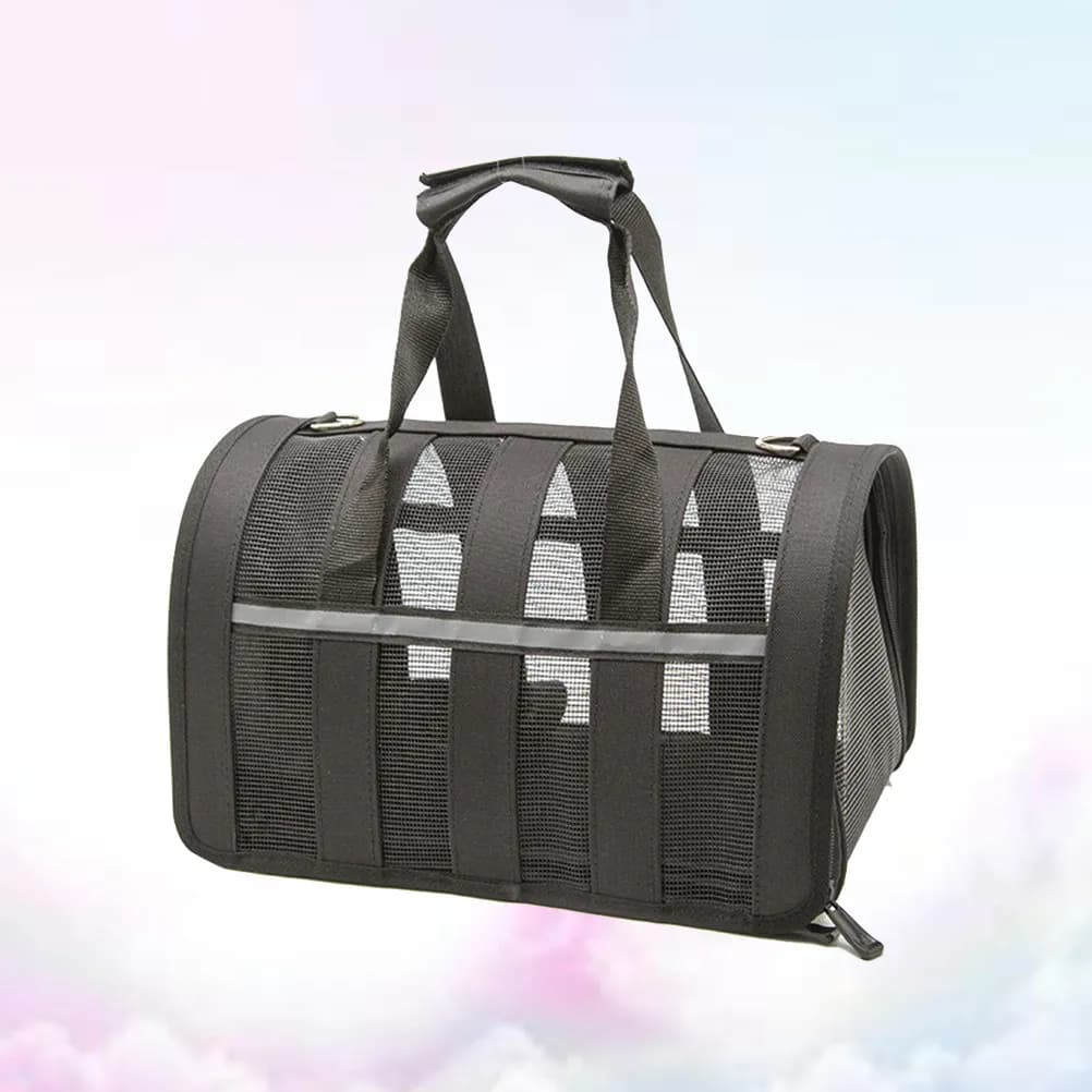 Borsa Trasportino per Animali Domestici Grande Nera Trasparente Traspirante con Tracolla Regolabile e Staccabile per Cani e Gatti