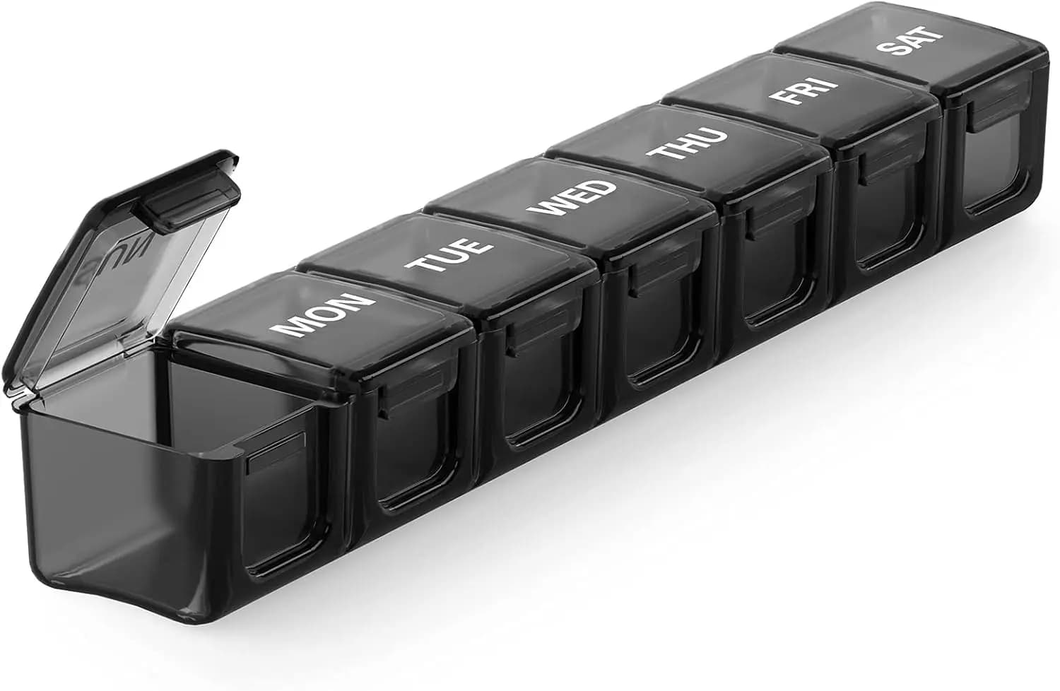 Organizzatore settimanale di pillole extra large, portapillole giornaliero da 7 giorni, facile da aprire, coperchio trasparente per vitamine e integratori
