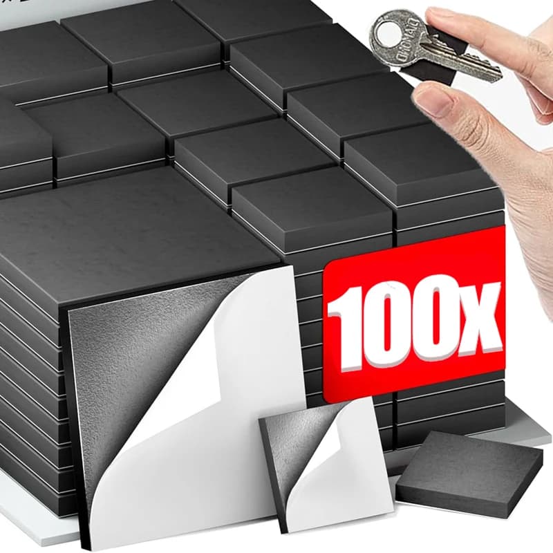 100/50PCS magneti autoadesivi quadrati magnetici foglio magnetico morbido adesivo flessibile per frigorifero domestico ufficio fai da te