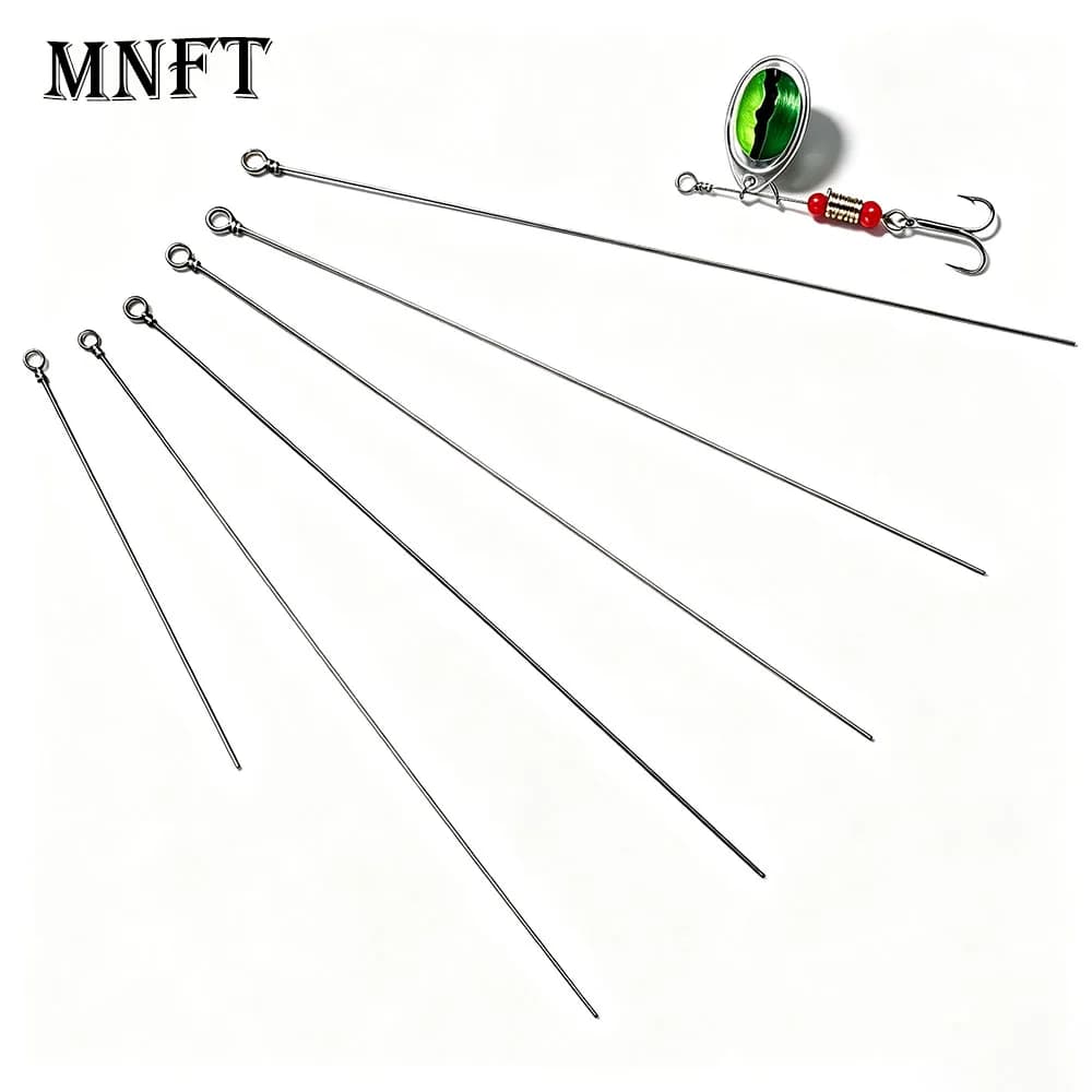90Pcs Spinnerbait Shaft Wire DIY Spinner Lure Making Supplies Spinner Bait Wire Arm for Bass Trout Freshwater Saltwater Fishing