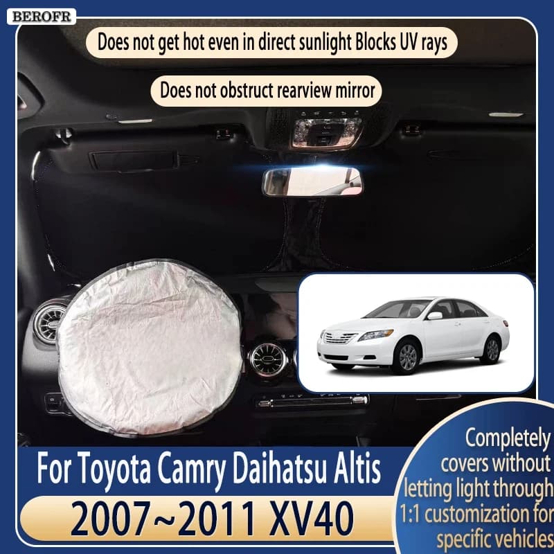 Steering wheel Car Sun Visor For Toyota Camry XV40 2007~2011 Summer Cooling Auto Accessories Front Windshield Sunshade Insulati