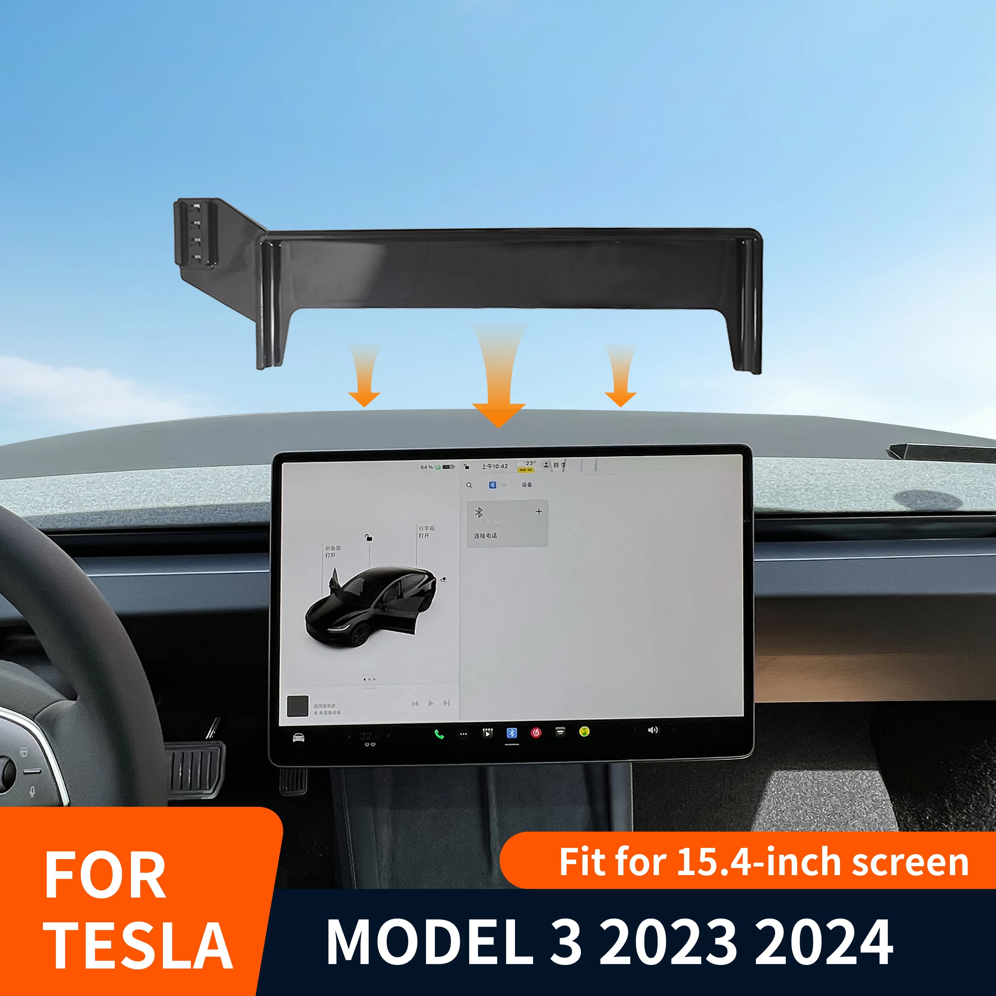 Per Tesla Modello 3 Supporto Del Telefono Per Auto 2023 2024 Schermo Multimediale Staffa Fissa Base di Ricarica Senza Fili Del Basamento di Montaggio Del Telefono Mobile Per Auto