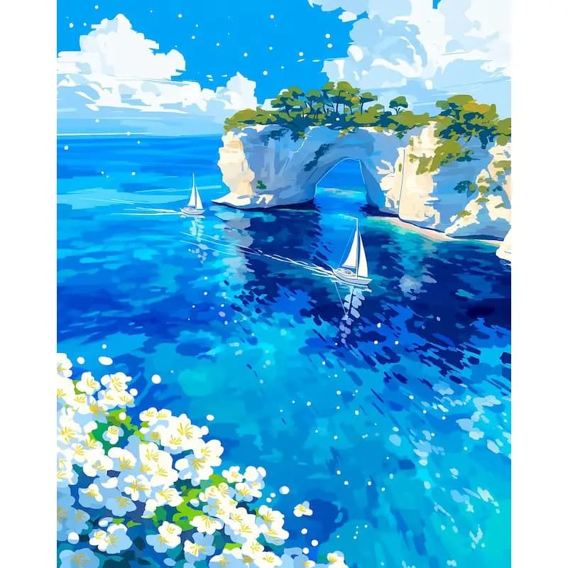 GATYZTORY Acrylic Paint By Numbers Seascape Drawing On Canvas Pictures Of Numbers Painting By Number Kits Wall Art Home Decor